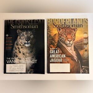 Smithsonian Magazine Lot of 2 – Wildlife Covers (Snow Leopard & Jaguar)